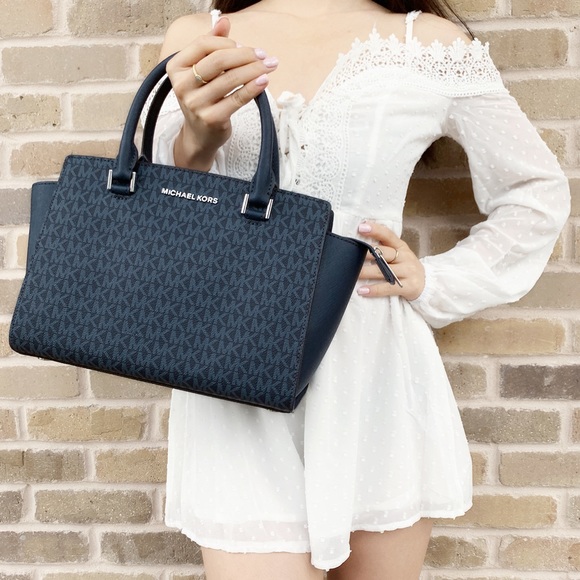 Michael Kors Satchel crossbody admiral  blue MK - Picture 4 of 7